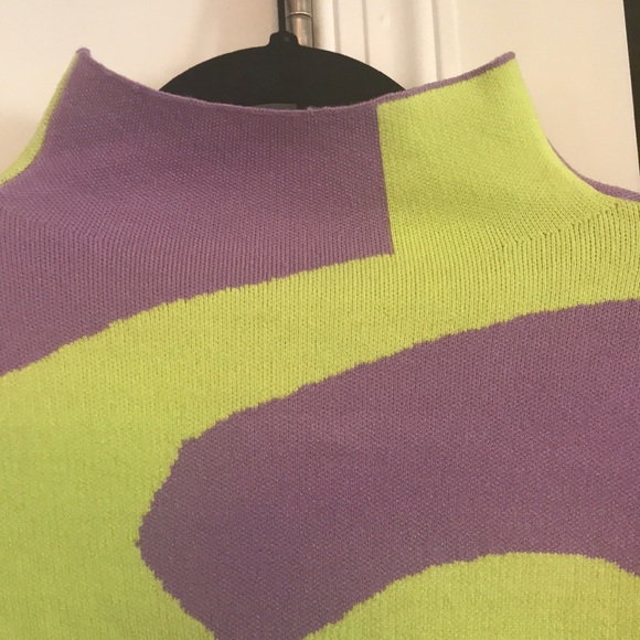 Bulky purple & green sweater - Picture 4 of 4